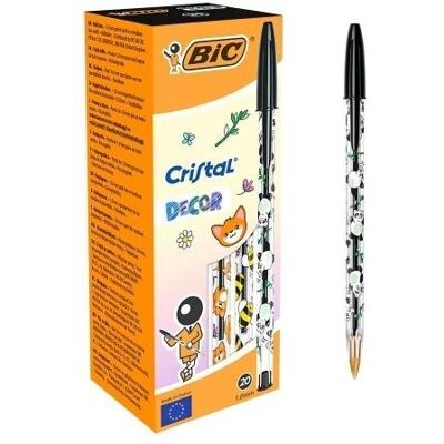 Długopis BIC Cristal Kawaii Decor czarny 1 mm 20 sztuk Długopis BIC Cristal Kawaii Decor czarny 1 mm 20 sztuk