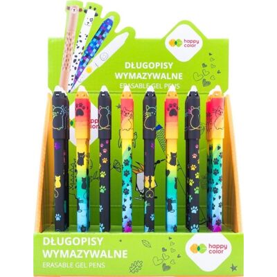 Długopis wymazywalny Miaow!, 0.5mm, niebieski, 40 szt. w displayu, Happy Color Długopis wymazywalny Miaow!, 0.5mm, niebieski, 40 szt. w displayu, Happy Color