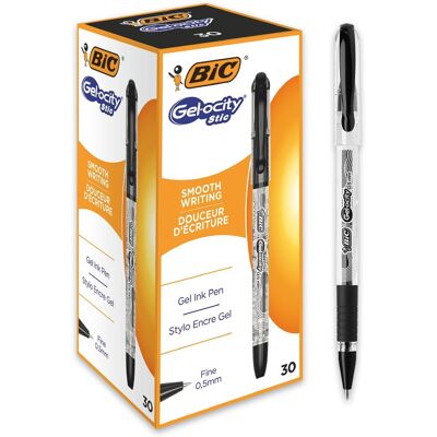 Długopis Żelowy Czarny, Gel-Ocity Stic, 30 Szt., Bic Długopis Żelowy Czarny, Gel-Ocity Stic, 30 Szt., Bic