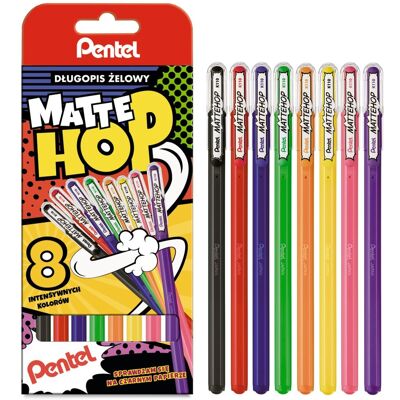 Długopis Żelowy, Mattehop 8 Kolorów, Pentel Długopis Żelowy, Mattehop 8 Kolorów, Pentel