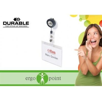 Durable, Identyfikator Z Linką Zwijającą, 60x90 Mm, Przezroczysty, 10 Szt. Durable, Identyfikator Z Linką Zwijającą, 60x90 Mm, Przezroczysty, 10 Szt.