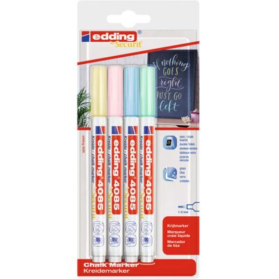Edding, Markery kredowe pastelowe, 4 sztuki Edding, Markery kredowe pastelowe, 4 sztuki