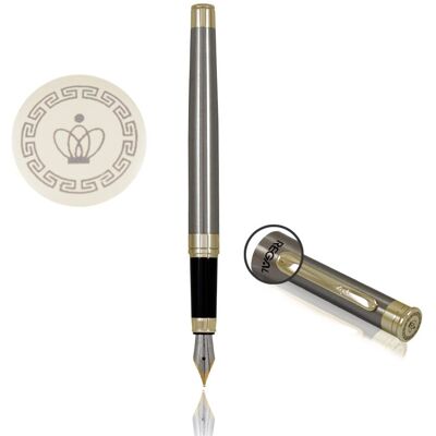 Eleganckie Pióro Regal Ze Stalówką Chrom 'Lane Gold' Etui Re118p Na Prezent Eleganckie Pióro Regal Ze Stalówką Chrom 'Lane Gold' Etui Re118p Na Prezent