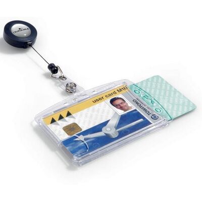 ETUI NA DWIE KARTY 54x85mm Z MECHANIZMEM ŚCIĄGAJĄCYM DURABLE 10szt. ETUI NA DWIE KARTY 54x85mm Z MECHANIZMEM ŚCIĄGAJĄCYM DURABLE 10szt.
