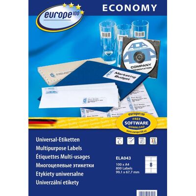 Economy Europe100 Etykiety A4 By Avery Economy 99.1 X 67.7 Mm 800 Etykiet Economy Europe100 Etykiety A4 By Avery Economy 99.1 X 67.7 Mm 800 Etykiet
