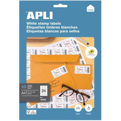 Etykiety Apli Uniwersalne, prostokatne, 70x37mm, Biale 240 Szt - Certyfikat Fsc Etykiety Apli Uniwersalne, prostokatne, 70x37mm, Biale 240 Szt - Certyfikat Fsc