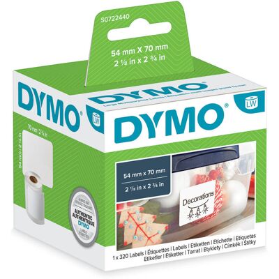 Etykiety Dymo 1 X 320 99015 54mm X 70mm Białe Papierowe S0722440 Etykiety Dymo 1 X 320 99015 54mm X 70mm Białe Papierowe S0722440
