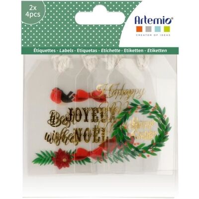 Inny producent Etykiety przezroczyste - Wesołych Świąt - 8 szt Inny producent Etykiety przezroczyste - Wesołych Świąt - 8 szt