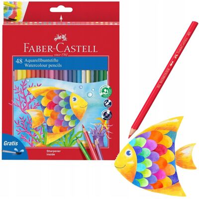 Faber-Castell Kredki Akwarelowe 48 Kol + Pędzelek Faber-Castell Kredki Akwarelowe 48 Kol + Pędzelek