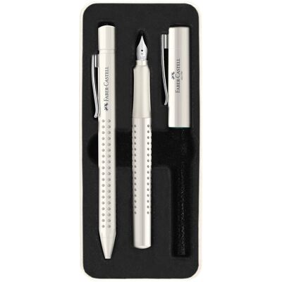 Faber-Castell, pióro wieczne i długopis automatyczny, Grip, zestaw prezentowy, coconut milk Faber-Castell, pióro wieczne i długopis automatyczny, Grip, zestaw prezentowy, coconut milk
