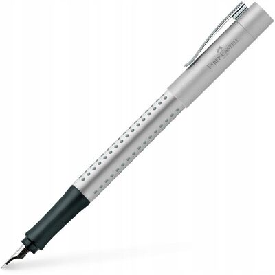 Faber-Castell Pióro Wieczne Szkolne Grip Srebrne M Faber-Castell Pióro Wieczne Szkolne Grip Srebrne M