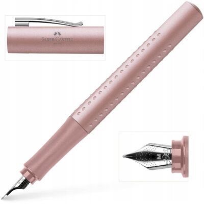 FABER-CASTELL Pióro wieczne szkolne na naboje Grip PALE ROSE stalówka M FABER-CASTELL Pióro wieczne szkolne na naboje Grip PALE ROSE stalówka M