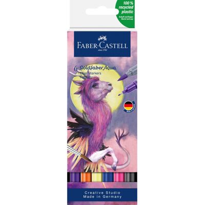Faber-Castell, Pisak akwarelowy GOLDFABER AQUA dwustronny, zestaw FANTASY 6 szt. Fabar-Castell Faber-Castell, Pisak akwarelowy GOLDFABER AQUA dwustronny, zestaw FANTASY 6 szt. Fabar-Castell