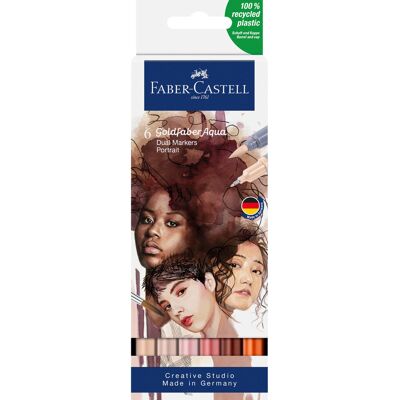 Faber-Castell, Pisak akwarelowy GOLDFABER AQUA dwustronny, zestaw PORTRAIT 6 szt. Faber-Castell, Pisak akwarelowy GOLDFABER AQUA dwustronny, zestaw PORTRAIT 6 szt.