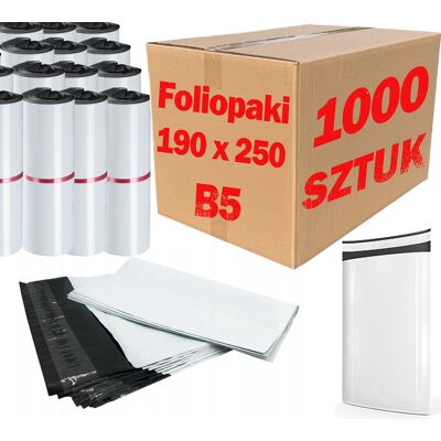 PAKO Foliopaki Kurierskie Białe B5 190x250mm - 1000 Szt. PAKO Foliopaki Kurierskie Białe B5 190x250mm - 1000 Szt.