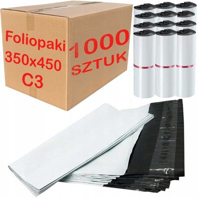 PAKO Foliopaki Kurierskie Białe C3 350x450mm - 1000 Szt. PAKO Foliopaki Kurierskie Białe C3 350x450mm - 1000 Szt.