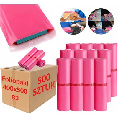 PAKO Foliopaki Kurierskie Różowe B3 400x500mm - 500 Szt. PAKO Foliopaki Kurierskie Różowe B3 400x500mm - 500 Szt.