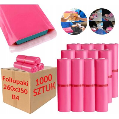 PAKO Foliopaki Kurierskie Różowe B4 260x350mm - 1000 Szt. PAKO Foliopaki Kurierskie Różowe B4 260x350mm - 1000 Szt.