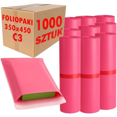 PAKO Foliopaki Kurierskie Różowe C3 350x450mm - 1000 Szt. PAKO Foliopaki Kurierskie Różowe C3 350x450mm - 1000 Szt.