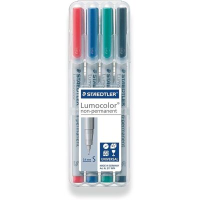Foliopisy kolorowe 4 szt zmywalne S Lumocolor Staedtler Foliopisy kolorowe 4 szt zmywalne S Lumocolor Staedtler