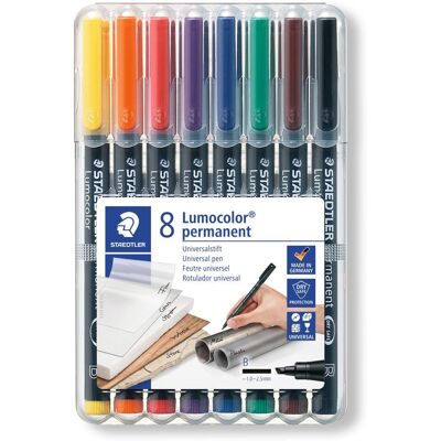 Foliopisy kolorowe 8 szt permanentne B Lumocolor Staedtler Foliopisy kolorowe 8 szt permanentne B Lumocolor Staedtler