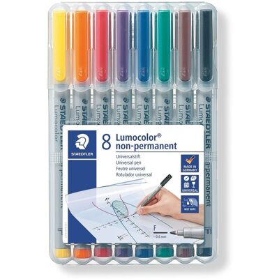 Foliopisy kolorowe 8 szt zmywalne F Lumocolor Staedtler Foliopisy kolorowe 8 szt zmywalne F Lumocolor Staedtler