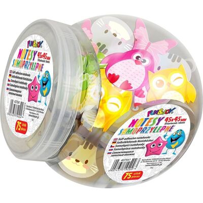 HASTA Fun&Joy,; Notesy samoprzylepne Kształty 45x45mm, 50 kartek, Słoik, 75 szt., Fjsn4523 HASTA Fun&Joy,; Notesy samoprzylepne Kształty 45x45mm, 50 kartek, Słoik, 75 szt., Fjsn4523