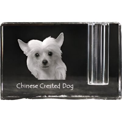 Grzywacz Chiński - stojak na długopis, kryształowy organizer ze zdjęciem psa, unikatowa ozdoba biurka marki Art-Dog Grzywacz Chiński - stojak na długopis, kryształowy organizer ze zdjęciem psa, unikatowa ozdoba biurka marki Art-Dog