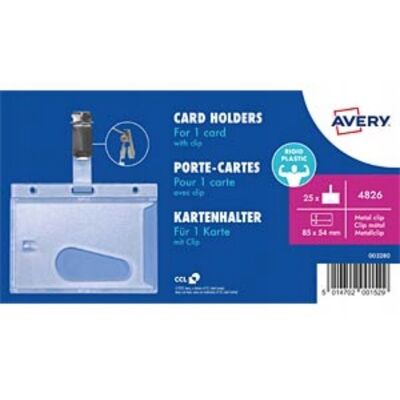 Inny producent Identyfiaktor Holder 54x85mm Na Karty Z Klipsem Avery Zweckform 25szt. Inny producent Identyfiaktor Holder 54x85mm Na Karty Z Klipsem Avery Zweckform 25szt.