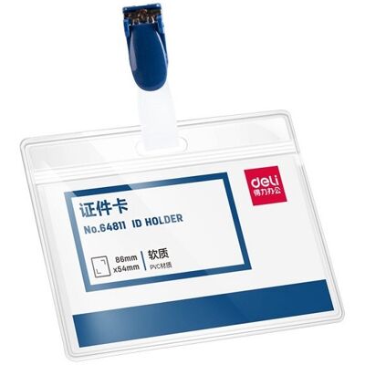 Identyfikator holder poziomy 86x54 mm Deli opakowanie 24 sztuki Identyfikator holder poziomy 86x54 mm Deli opakowanie 24 sztuki
