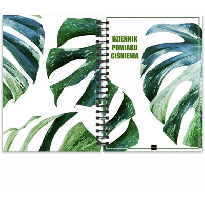 JUFIMI Dziennik pomiaru ciśnienia A5 notes zdrowia twarda okładka MONSTERA JUFIMI Dziennik pomiaru ciśnienia A5 notes zdrowia twarda okładka MONSTERA