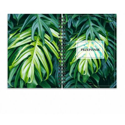 JUFIMI Przepiśnik A5 notes na przepisy cookbook zeszyt kulinarny twarda okładka JUNGLE JUFIMI Przepiśnik A5 notes na przepisy cookbook zeszyt kulinarny twarda okładka JUNGLE