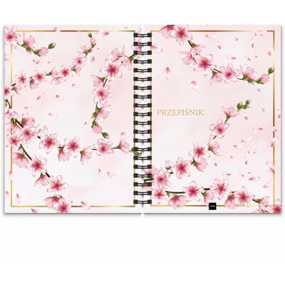 JUFIMI Przepiśnik A5 notes na przepisy cookbook zeszyt kulinarny twarda okładka KWIATY JUFIMI Przepiśnik A5 notes na przepisy cookbook zeszyt kulinarny twarda okładka KWIATY