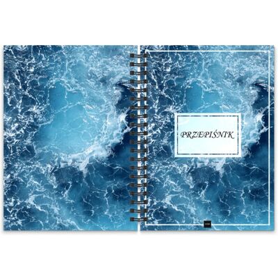 JUFIMI Przepiśnik A5 notes na przepisy cookbook zeszyt kulinarny twarda okładka MORZE JUFIMI Przepiśnik A5 notes na przepisy cookbook zeszyt kulinarny twarda okładka MORZE