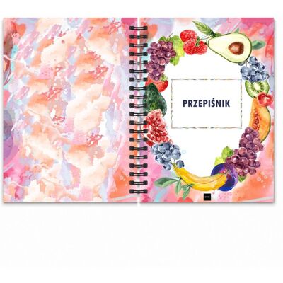 JUFIMI Przepiśnik A5 notes na przepisy cookbook zeszyt kulinarny twarda okładka OWOCE JUFIMI Przepiśnik A5 notes na przepisy cookbook zeszyt kulinarny twarda okładka OWOCE