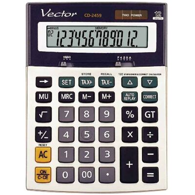 Kalkulator Vector KAV CD-2459 - Pamięć 120 kroków, Podatki i Marża Kalkulator Vector KAV CD-2459 - Pamięć 120 kroków, Podatki i Marża