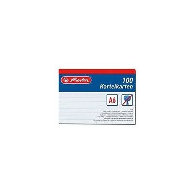 Herlitz Karteczki Kartotekowe W Linię, A6, Białe, 100 Sztuk Herlitz Karteczki Kartotekowe W Linię, A6, Białe, 100 Sztuk