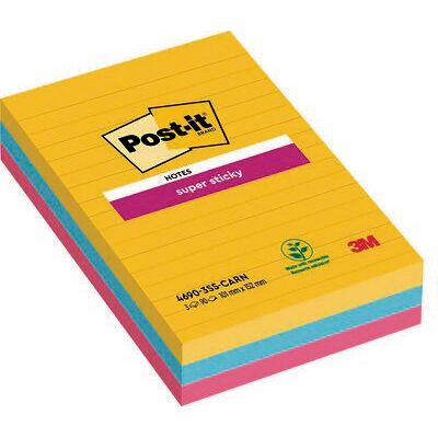 3M Karteczki Post-It Super Sticky 101 X 152 Mm Linie Mix 3M Karteczki Post-It Super Sticky 101 X 152 Mm Linie Mix