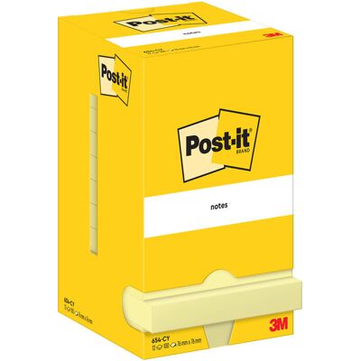 3M Karteczki samoprzylepne Post-It, Canary Yellow, 76mm x 76mm, 100 arkuszy/bloczek, 12 bloczków 3M Karteczki samoprzylepne Post-It, Canary Yellow, 76mm x 76mm, 100 arkuszy/bloczek, 12 bloczków