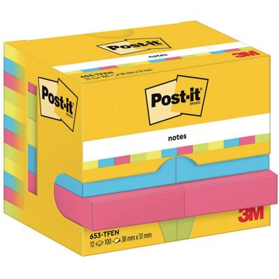 3M Karteczki Samoprzylepne Post-It Energetic, 38x51mm, 12x100 K. 3M Karteczki Samoprzylepne Post-It Energetic, 38x51mm, 12x100 K.