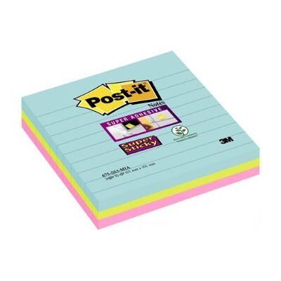 3M Karteczki Samoprzylepne Post-It® Super Sticky Xl, Miami, W Linię, 101x101mm, 3x70 Karteczek 3M Karteczki Samoprzylepne Post-It® Super Sticky Xl, Miami, W Linię, 101x101mm, 3x70 Karteczek