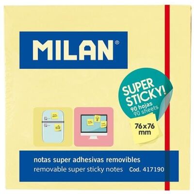 Milan Karteczki samoprzylepne, super sticky, 76x76 mm Milan Karteczki samoprzylepne, super sticky, 76x76 mm