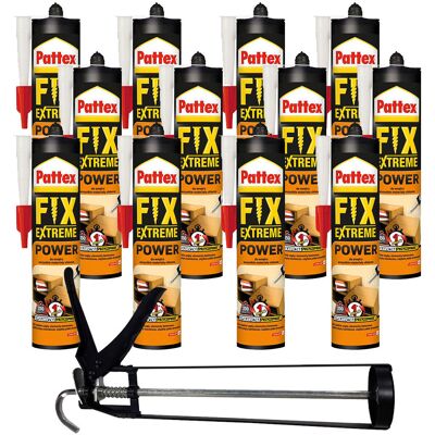 Klej Montażowy Pattex Fix Extreme Power, 12 Szt. - 385ml Zestaw Z Wyciskaczem Mocny Szybkoschnący Do Wnętrz Budowlany Klej Montażowy Pattex Fix Extreme Power, 12 Szt. - 385ml Zestaw Z Wyciskaczem Mocny Szybkoschnący Do Wnętrz Budowlany