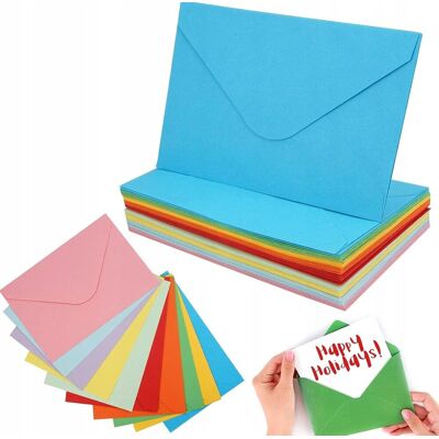 Inny producent KOPERTY 60 SZTUK 105X155MM KOLOROWE MINI LISTY PAPIEROWE ZAPROSZENIA Inny producent KOPERTY 60 SZTUK 105X155MM KOLOROWE MINI LISTY PAPIEROWE ZAPROSZENIA