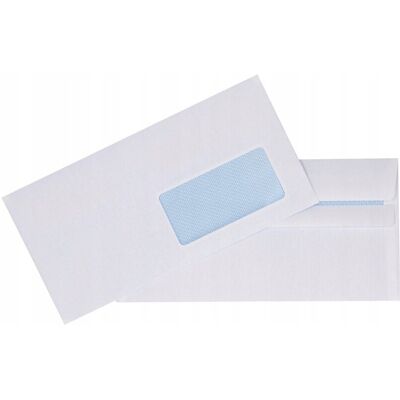 Packware Koperty z okienkiem DL (110 x 220 mm) biały 1000 szt/ karton Packware Koperty z okienkiem DL (110 x 220 mm) biały 1000 szt/ karton