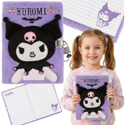 sarcia.eu KUROMI PLUSZOWY notes dla dziewczynki, pamiętnik NA KLUCZYK, zeszyt szkolny w linie A5 sarcia.eu KUROMI PLUSZOWY notes dla dziewczynki, pamiętnik NA KLUCZYK, zeszyt szkolny w linie A5