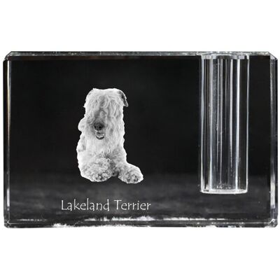 Lakeland Terrier - stojak na długopis, kryształowy organizer ze zdjęciem psa, unikatowa ozdoba biurka marki Art-Dog Lakeland Terrier - stojak na długopis, kryształowy organizer ze zdjęciem psa, unikatowa ozdoba biurka marki Art-Dog