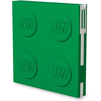 Lego Kwadratowy notatnik, z długopisem, zielony Lego Kwadratowy notatnik, z długopisem, zielony