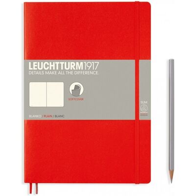 Leuchtturm, notatnik gładki, format B5, czerwony Leuchtturm, notatnik gładki, format B5, czerwony
