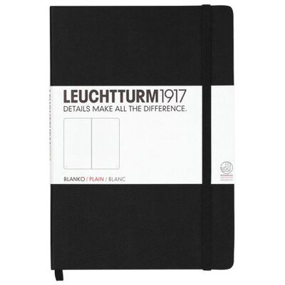 Leuchtturm, Notes Medium, 249 stron, gładki, czarny Leuchtturm, Notes Medium, 249 stron, gładki, czarny